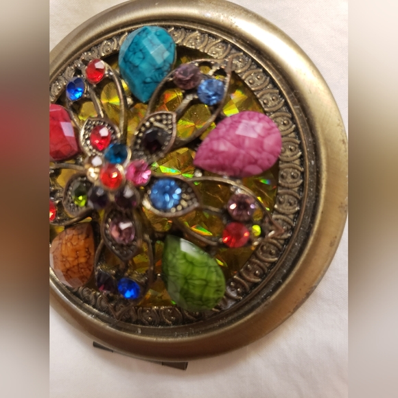 Handmade Beaded compact mirror - Picture 5 of 6